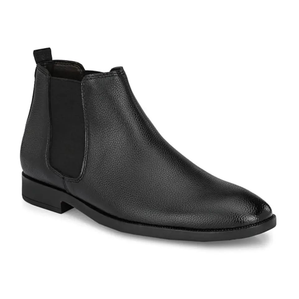KRUEL Void-Black Leather Chelsea Boots
