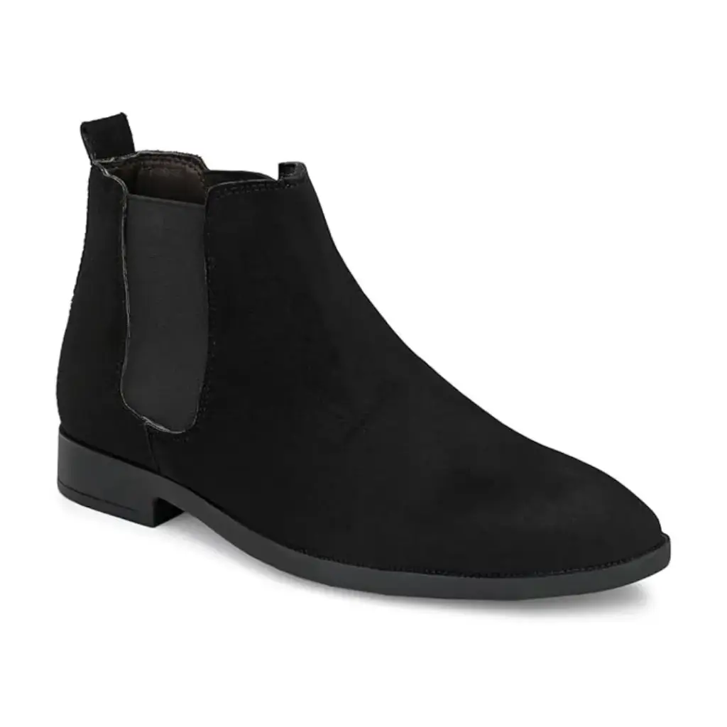 KRUEL Void-Black Suede Chelsea Boots (6)
